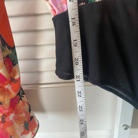NWT Sage the Label Floral Wrap Front Blouse Bodysuit, Pink Red, Size S - Picture 4 of 8